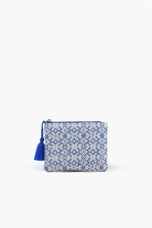 Blue Handwoven Jacquard Coin Bag