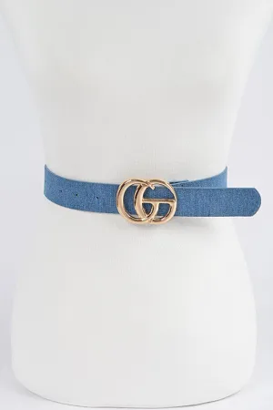 Denim Simple Belt - Gold