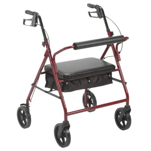 Drive Medical 10216rd-1 Bariatric Rollator with 8" Wheels, Red