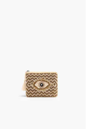 Golden Grace Embellished Evil Eye Mini Pouches