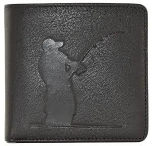 Mala Leather Black Kalmin Fishing Slim Wallet