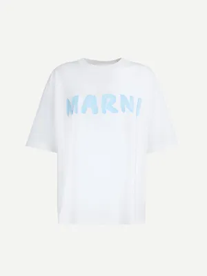 Marni Logo Printed Tee in White