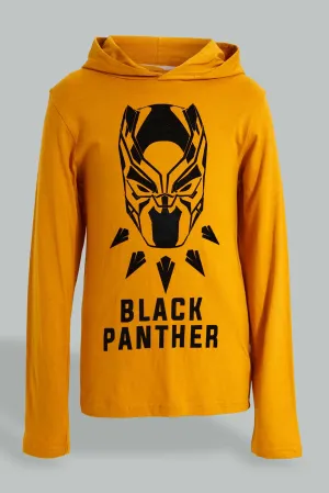 Mustard Black Panther Hooded T-Shirt