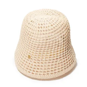 NATURAL OPEN WEAVE BUCKET HAT