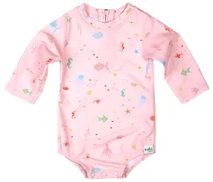 Toshi Swim Baby Onesie Long Sleeve Coral